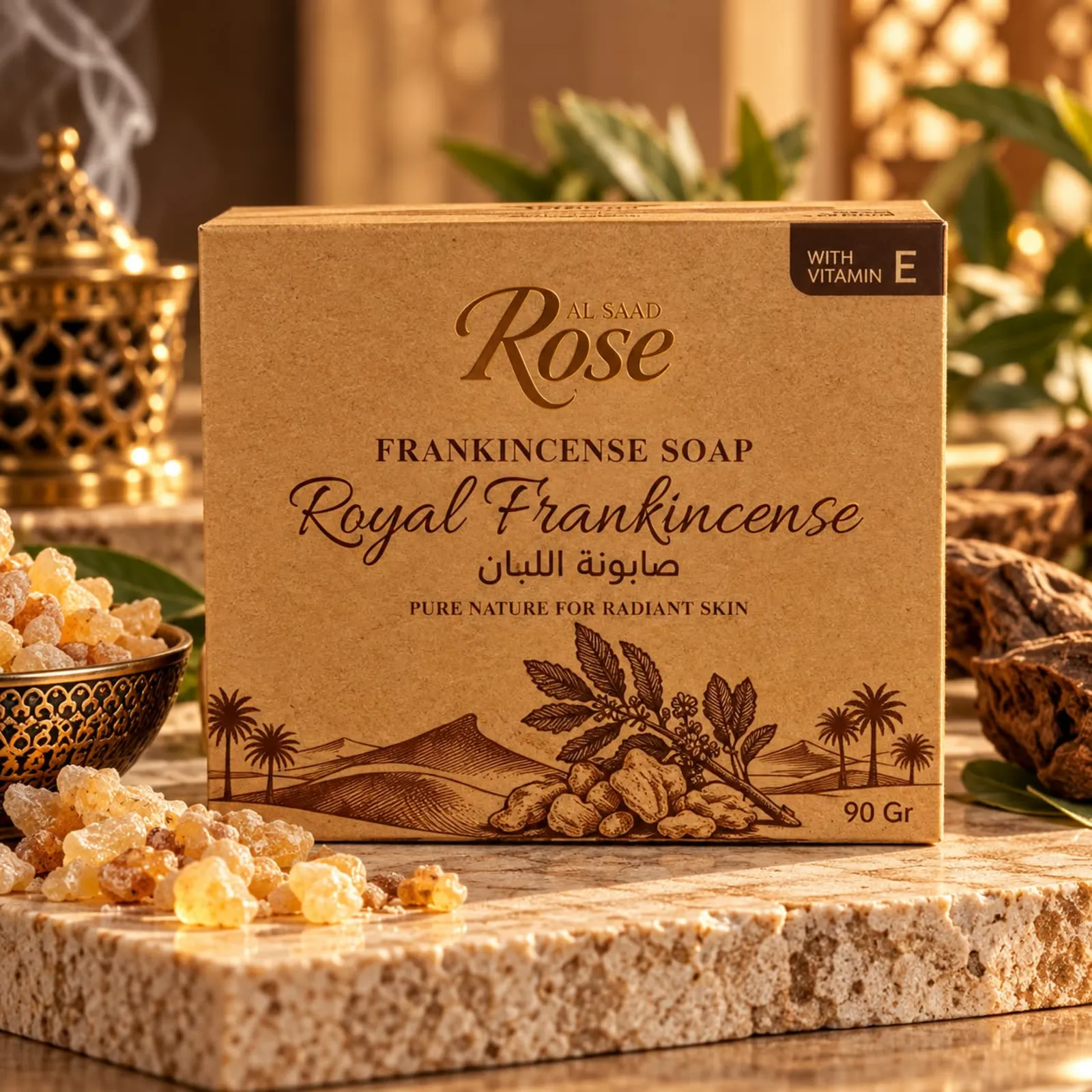 Al Saad Rose Royal Frankincense Soap – Luxury Frankincense Cleansing Bar - Image 2