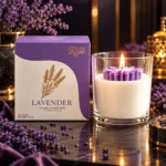 Al Saad Rose Lavender Scented Candle – Luxury Aromatherapy Candle 216g